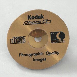 Kodak Photo CD Compact Disc Pin Badge Gold Tone Photographic Quality Images
